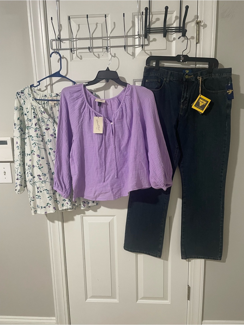 Lilac Peasant Blouse - Lightweight Women's Top large tops sz12 Oshkosh jeans nwt
